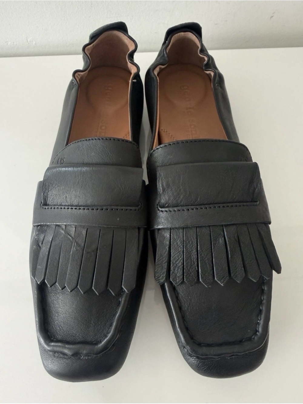 GENTLE SOULS By KENNETH COLE Scotty Slip-On Leather Flat Loafers Shoes Black 9
